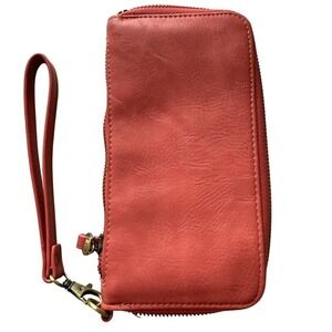 Joy by Joy Mangano Coral Zip Around Wristlet Wallet Organizer
